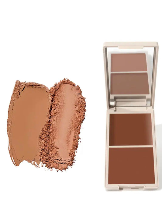 DUO BRONZER de DIDI 24 BEAUTY: Bronceador en polvo  y crema con dos tonos complementarios para un acabado natural y luminoso. Fórmula suave y fácil de aplicar, ideal para contornear y dar un toque de calor a la piel